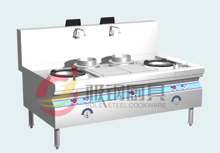 兩主兩副燃氣炒灶